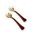 Soho Salad Servers Bordeaux and Gold