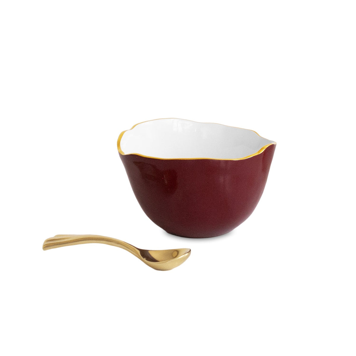 Osaka Small Bowl & Spoon Bordeaux