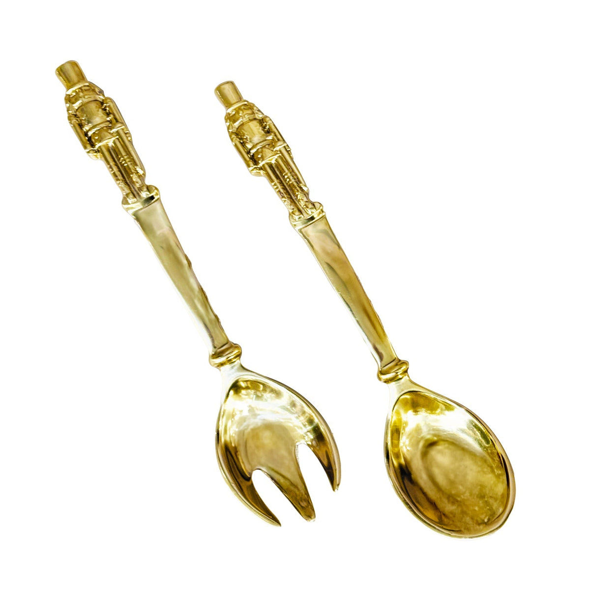 Nutcracker Salad Servers Gold