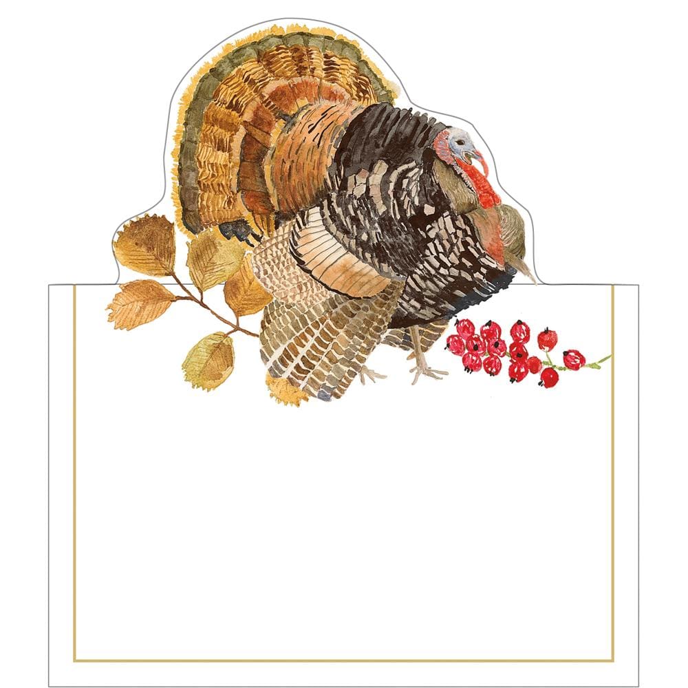 Woodland Turkey Foil Place Card 8 In