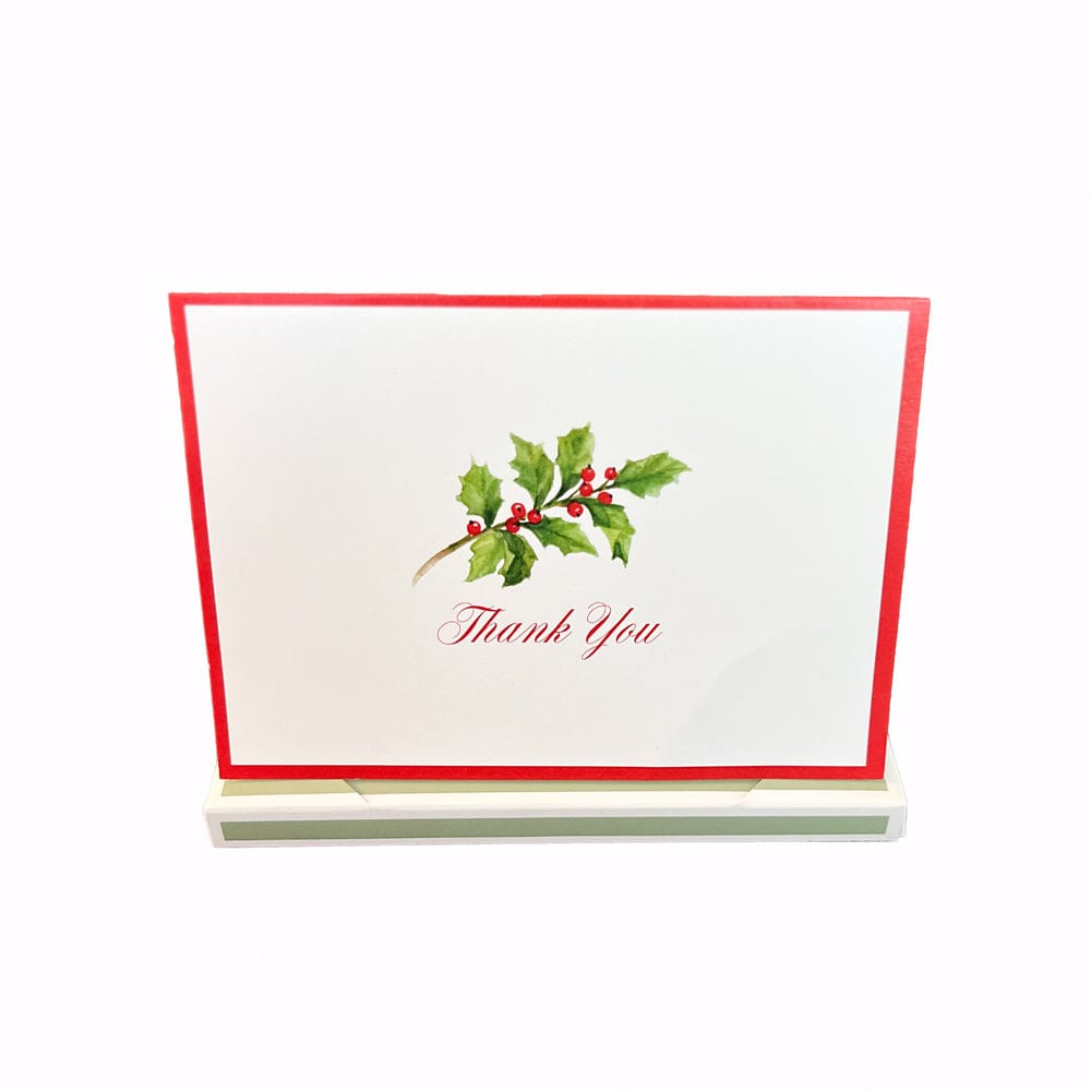 Holly Sprig Thank You Notes Boxed 8 In