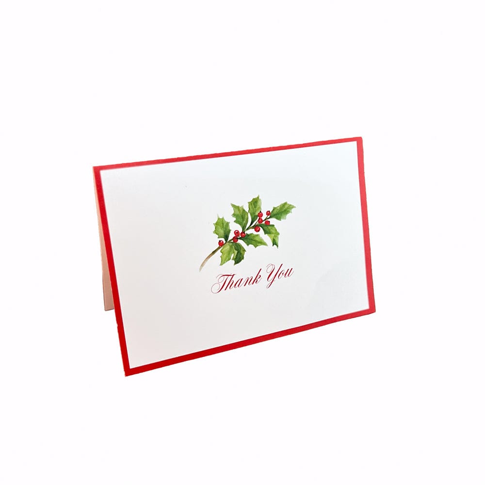 Holly Sprig Thank You Notes Boxed 8 In