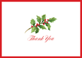 Holly Sprig Thank You Notes Boxed 8 In
