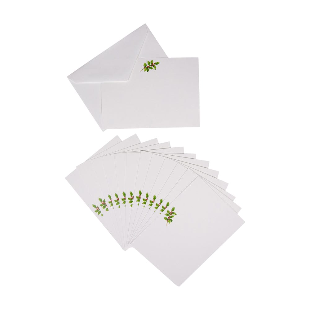 Holly Sprig Correspondence Cards 12 In