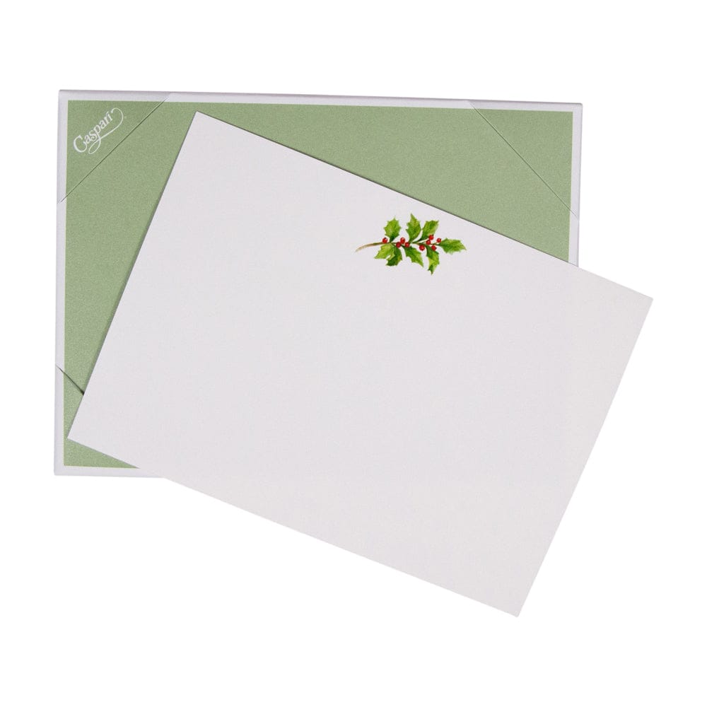 Holly Sprig Correspondence Cards 12 In