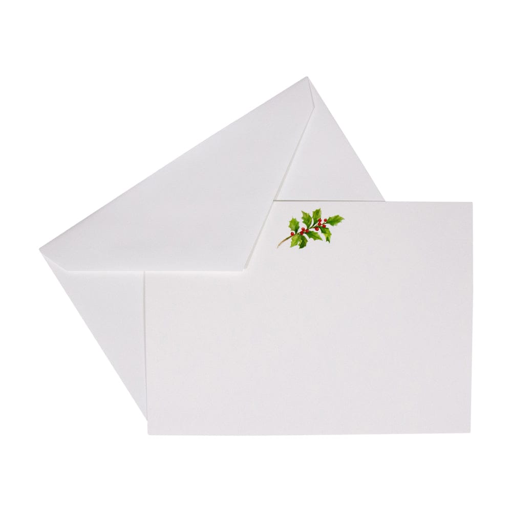 Holly Sprig Correspondence Cards 12 In