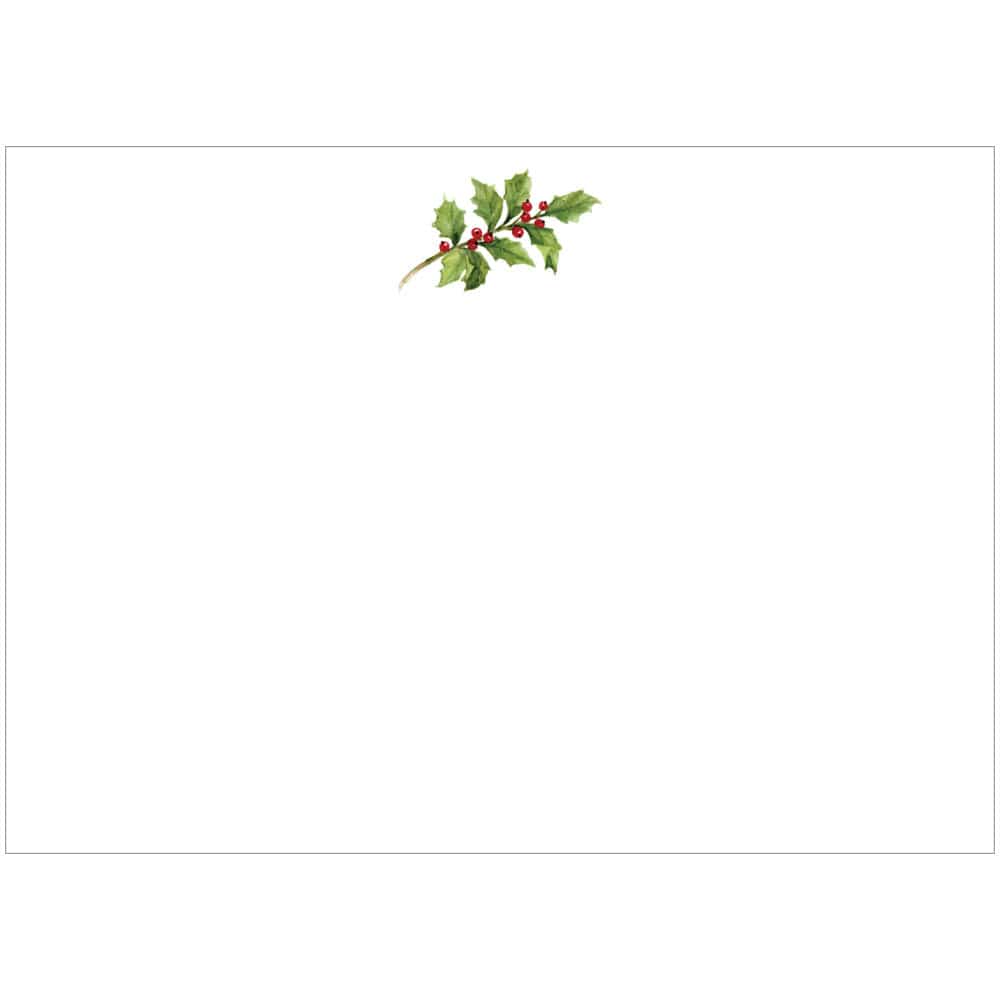 Holly Sprig Correspondence Cards 12 In