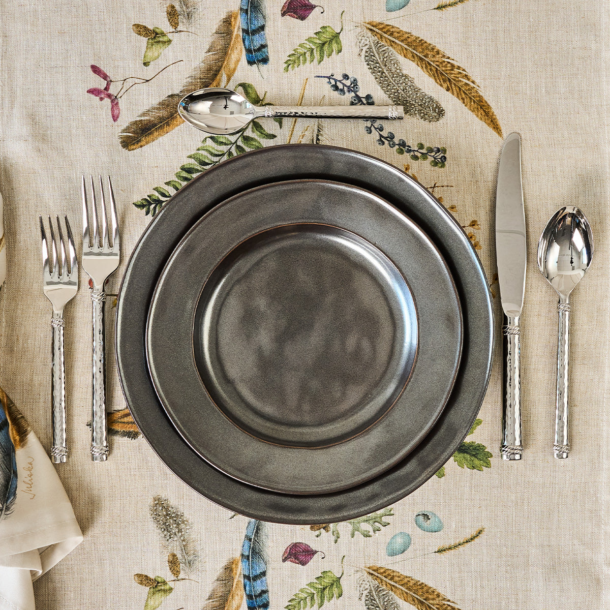 Pewter Stoneware Dessert / Salad Plate