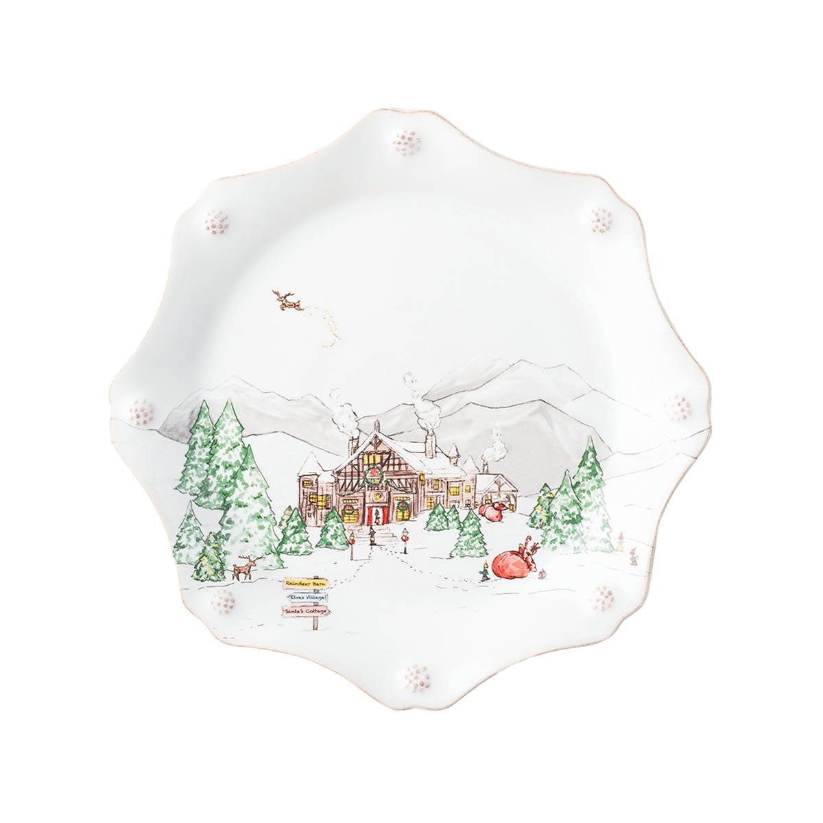 North Pole Dessert/Salad Plate Set of 4