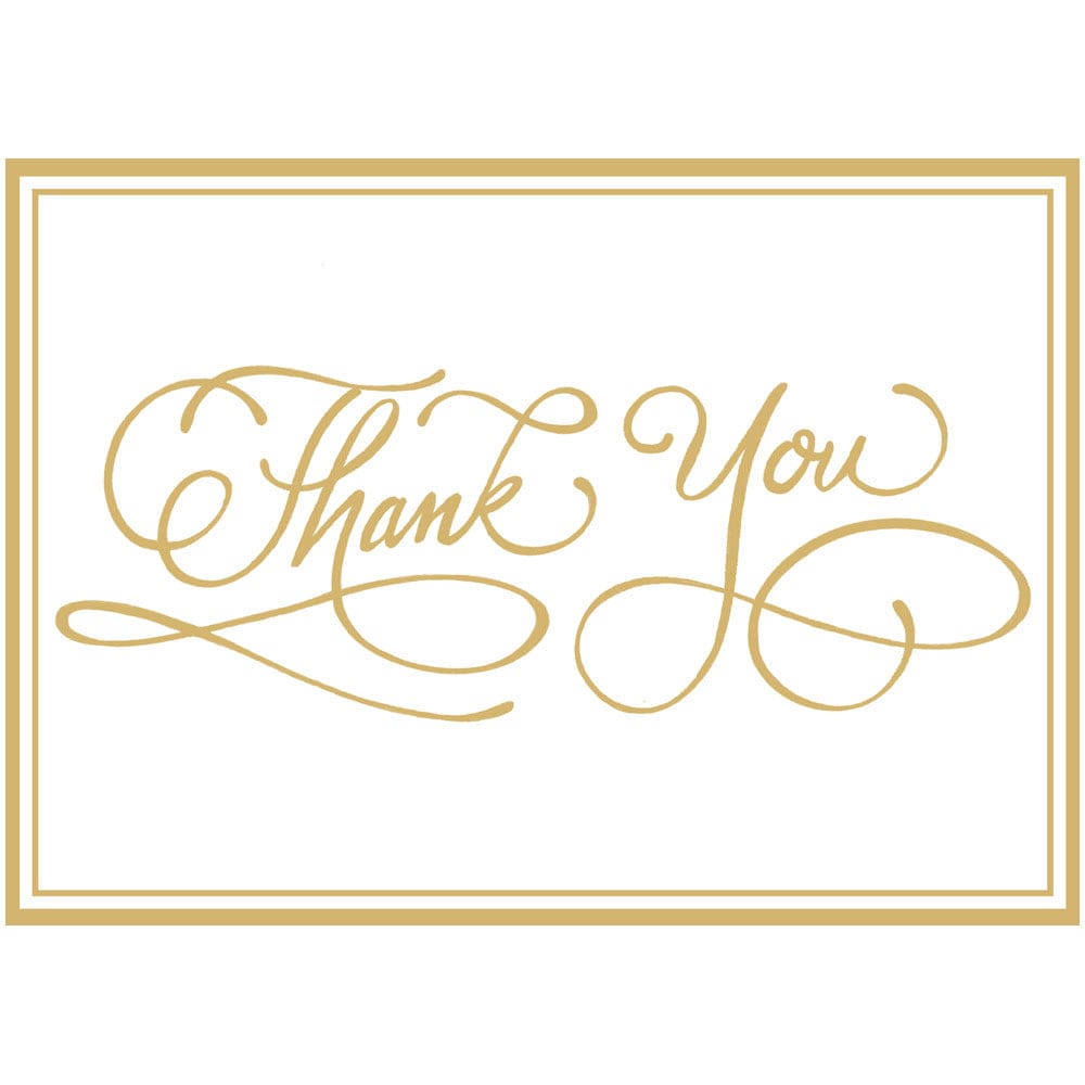 Thank You Calligraphy Foil Thank You Notes Box of 8