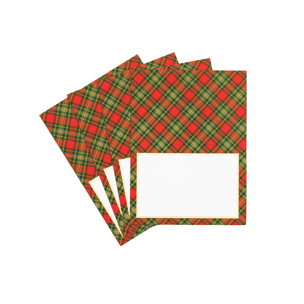 Tartan Red Foil Place Cards
