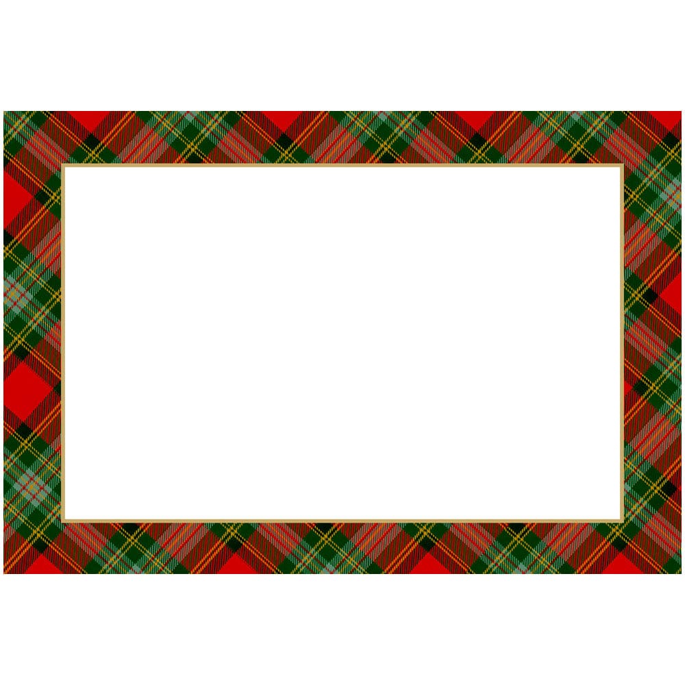 Tartan Red Foil Place Cards
