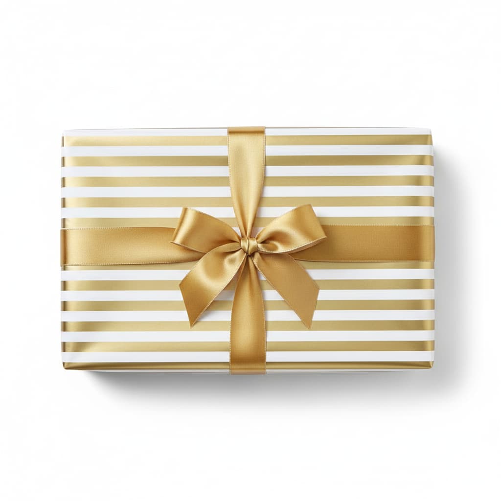 Club Stripe Gold & Silver Reversible Roll Wrap