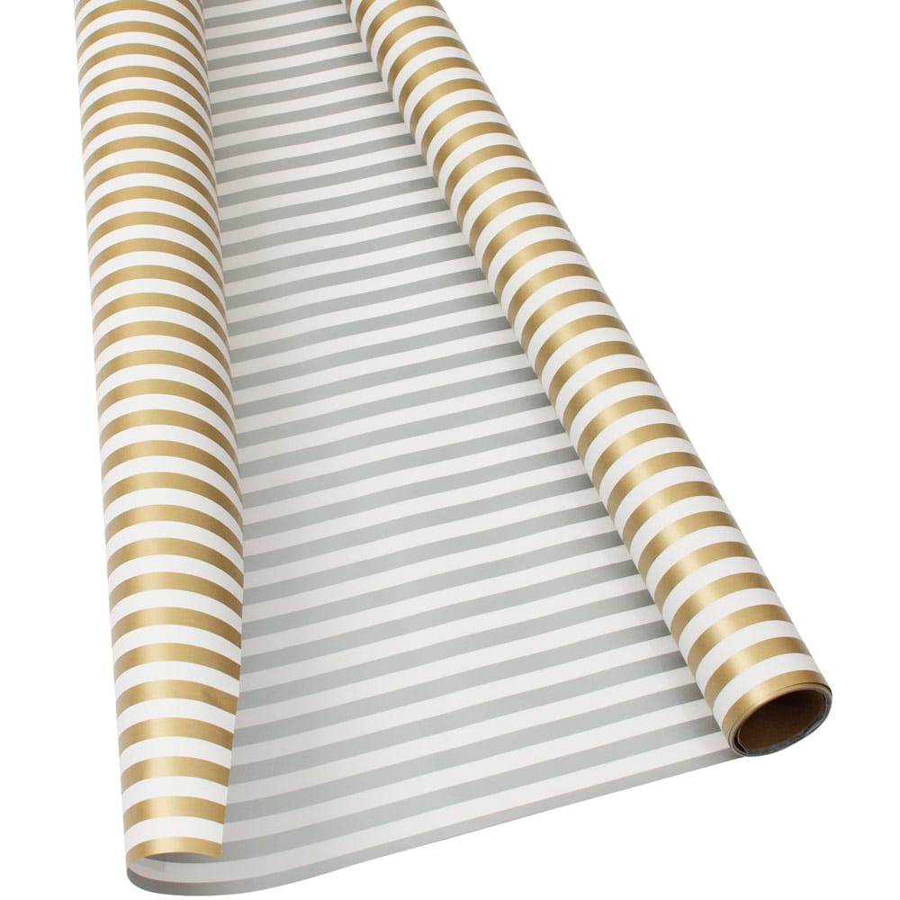 Club Stripe Gold & Silver Reversible Roll Wrap