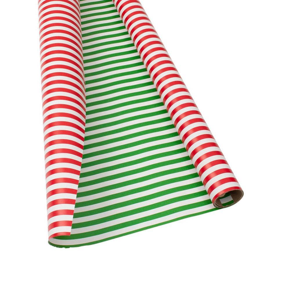 Club Stripe Red & Green Reversible Roll Wrap