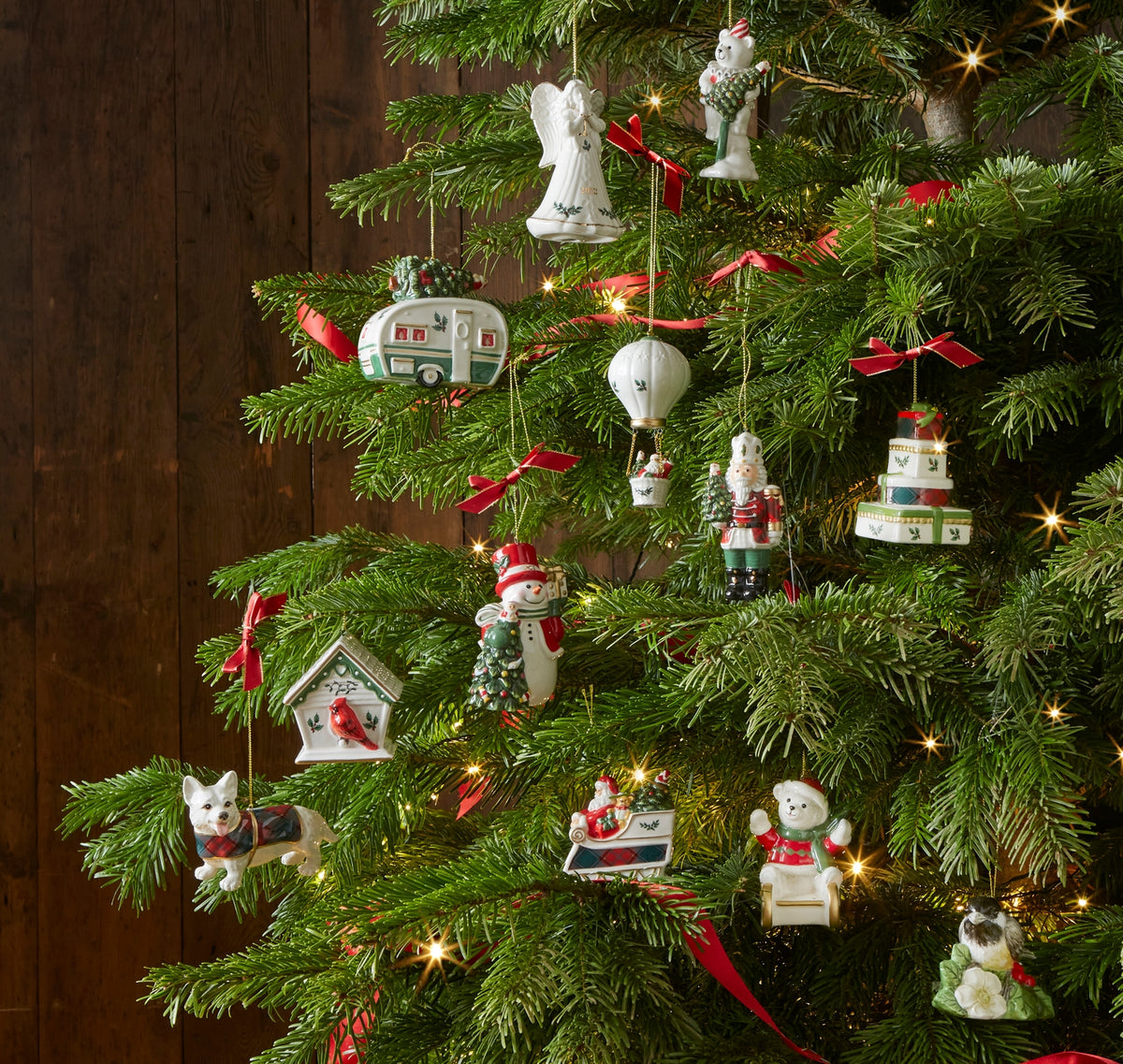 Christmas Tree Santa in Sleigh Ornament
