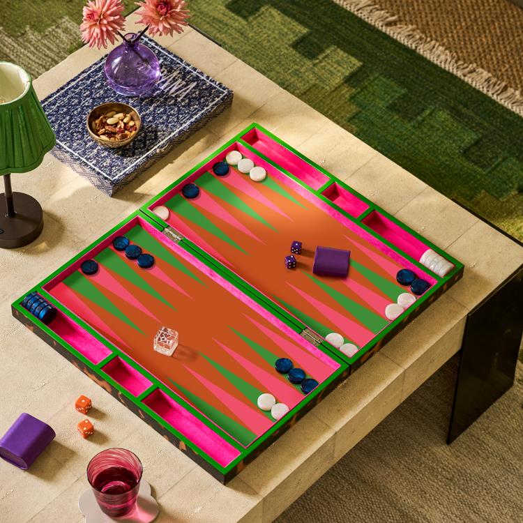 Lacquer Backgammon Set Tortoiseshell
