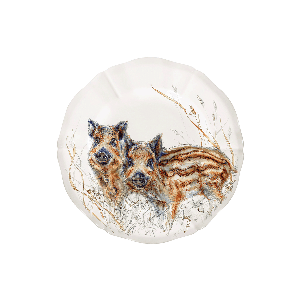 Sologne Dessert Plates Wildlife Young Set/4