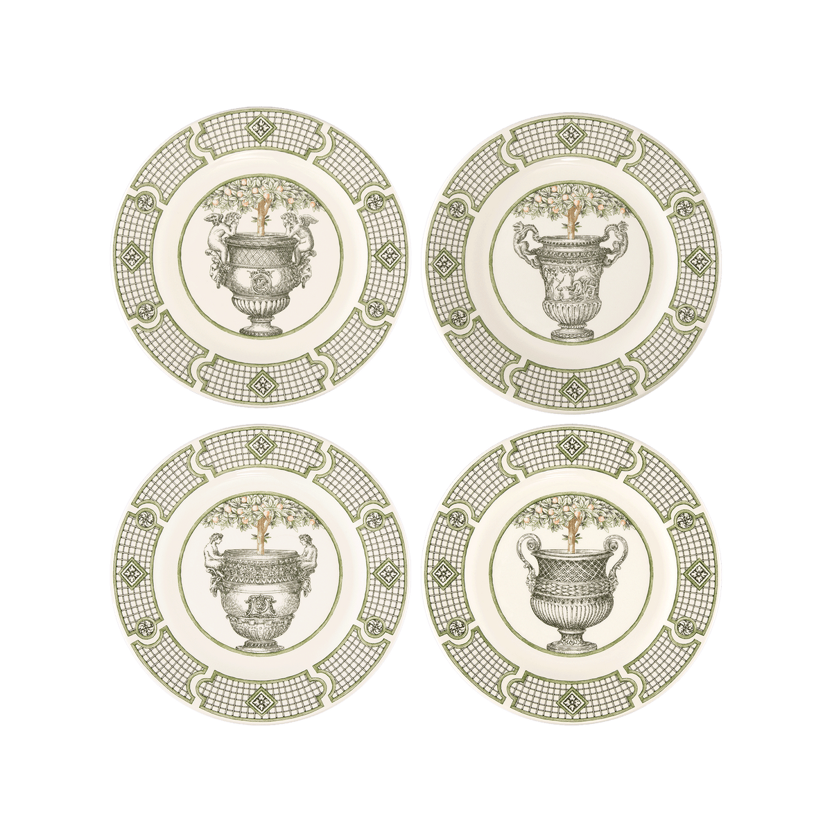 Set of 4 Dessert Plates Les Vases à Oranger