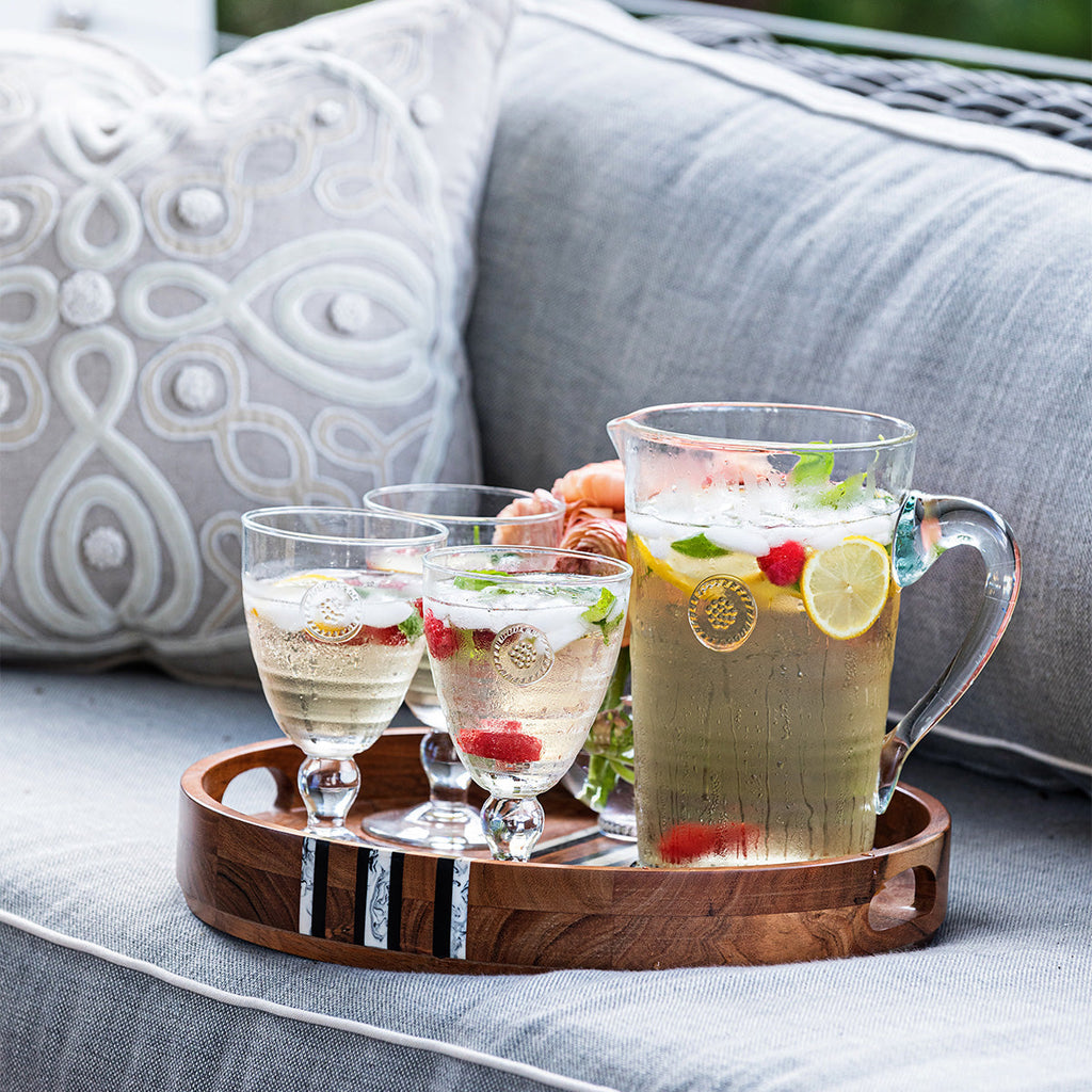 Berry & Thread Footed Goblet Clear