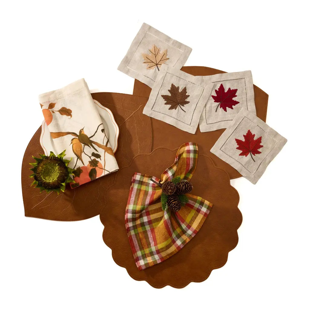 Napkin Madras Rust
