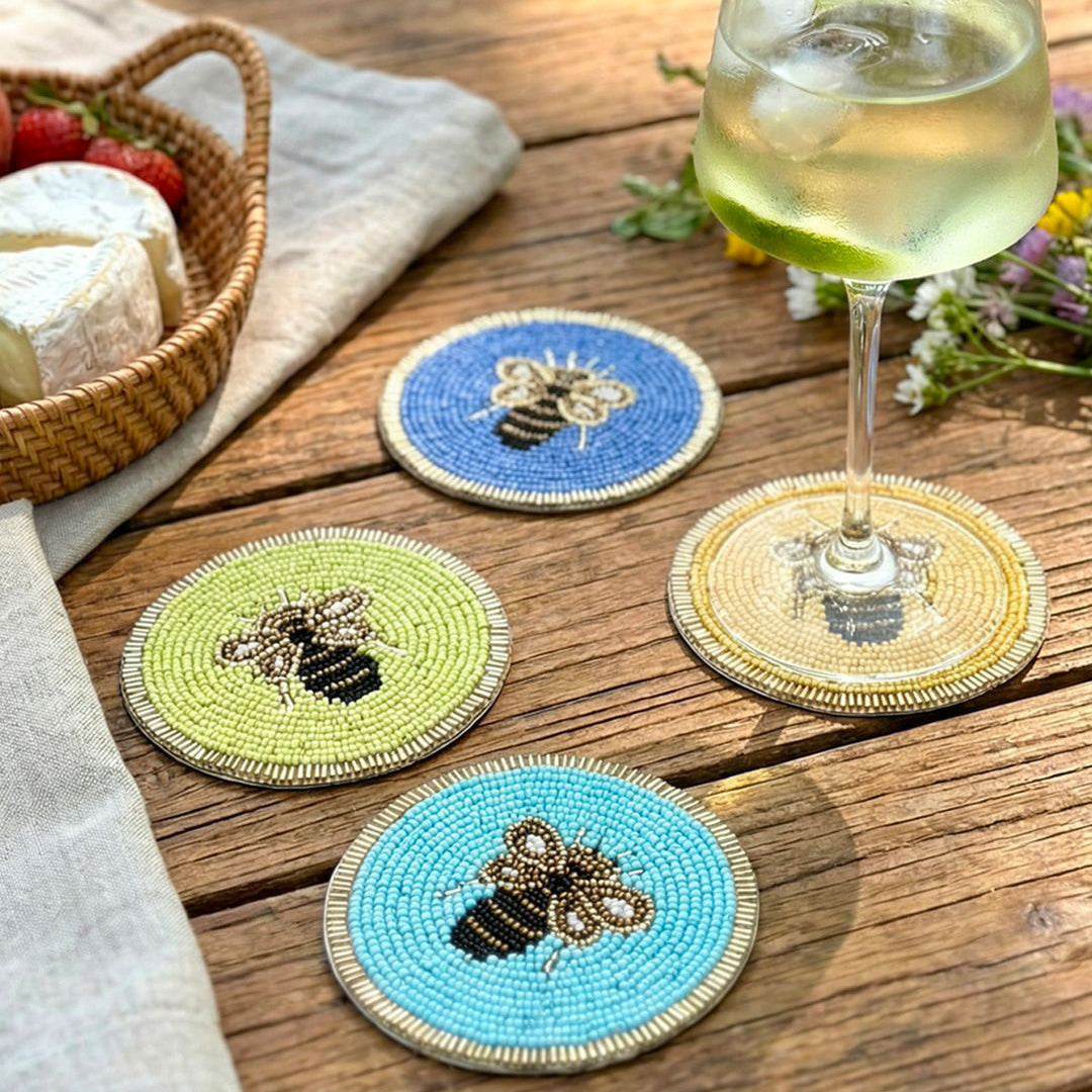 Beehive Beaded Colorful Coasters