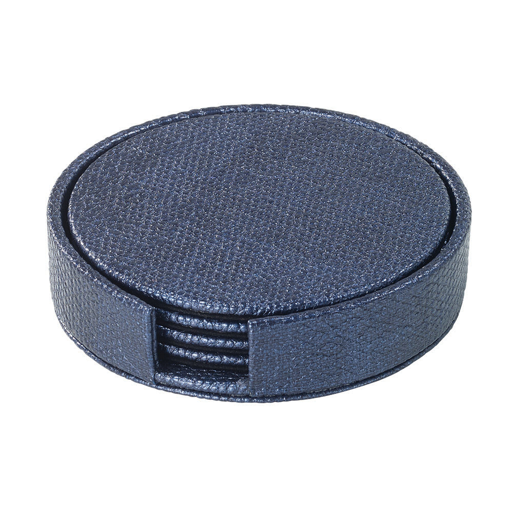 Luster Boxed Round Coaster Set Navy