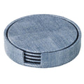 Luster Boxed Round Coaster Set Ice Blue