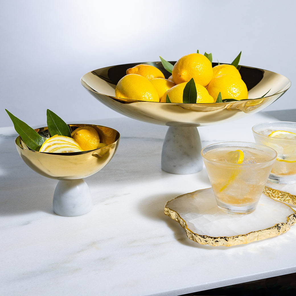 Coluna Nut Bowl Marble & Gold