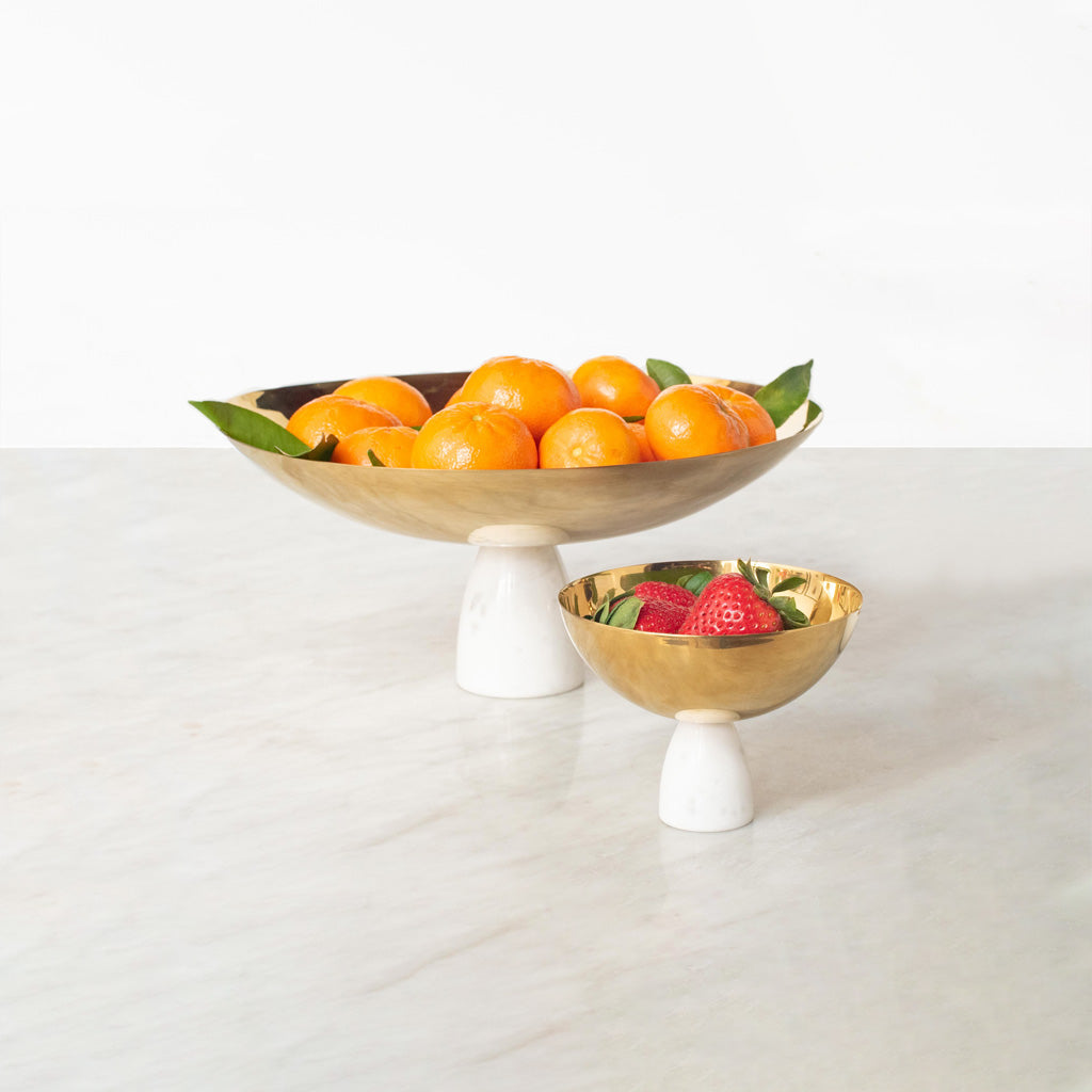 Coluna Nut Bowl Marble & Gold