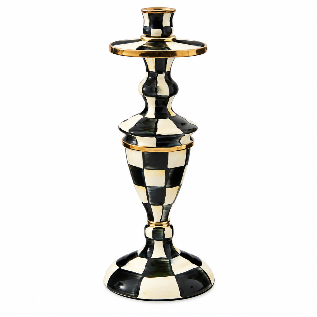 Courtly Check Medium Enamel Candlestick