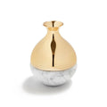 Coluna Dual Bud Vase Marble & Gold