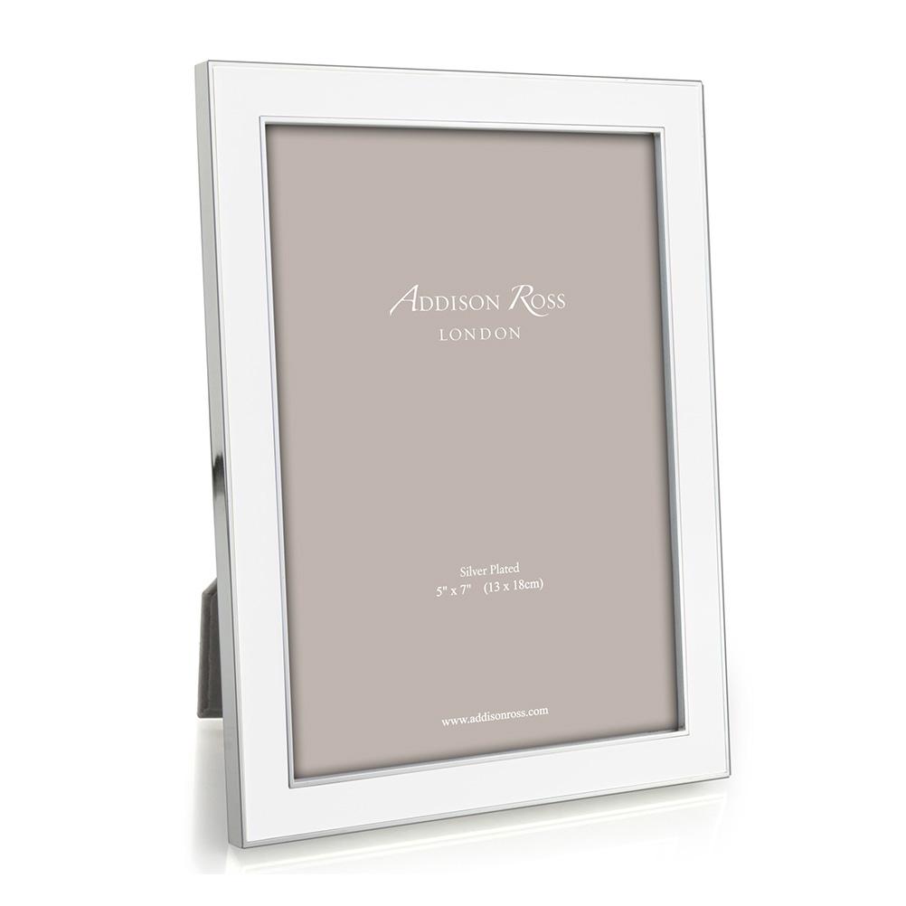 White Enamel & Silver Frame 4x6