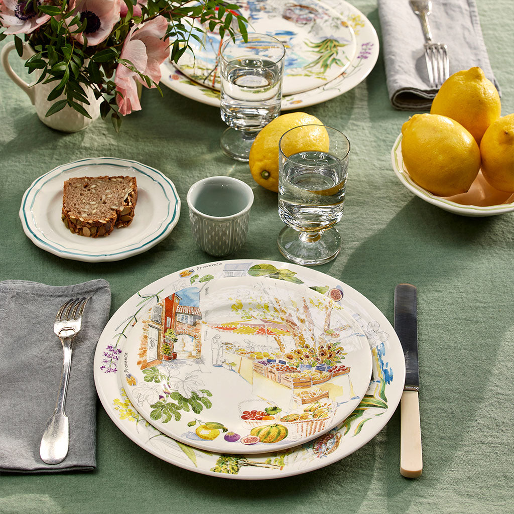 Canape Plate Filet Celadon Earth Grey