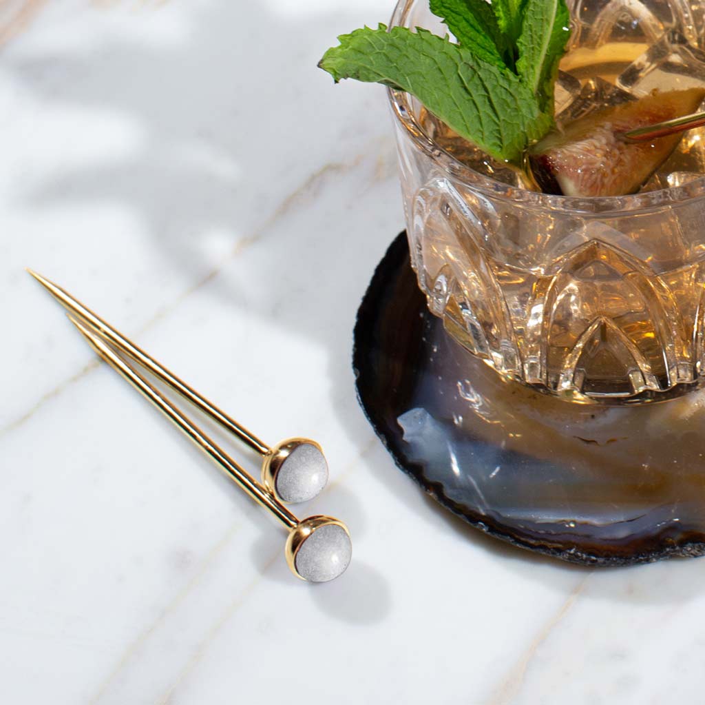 Hospitality Cocktail Picks Gold & Crystal Set of 4