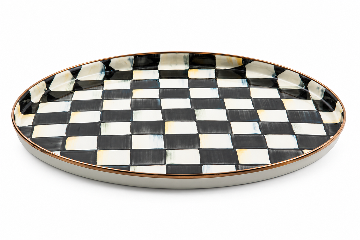 Courtly Check Round Tray