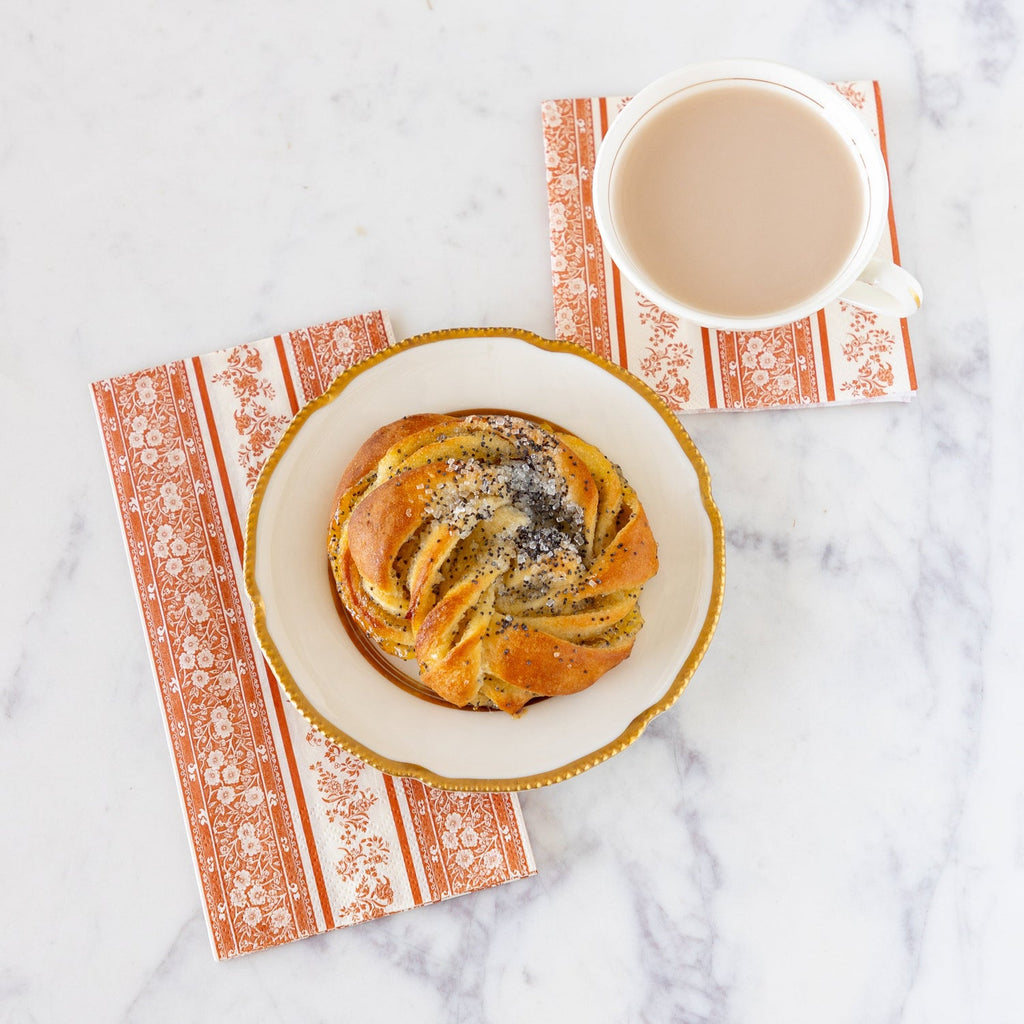 Pumpkin Burleigh Stripe Guest Napkin