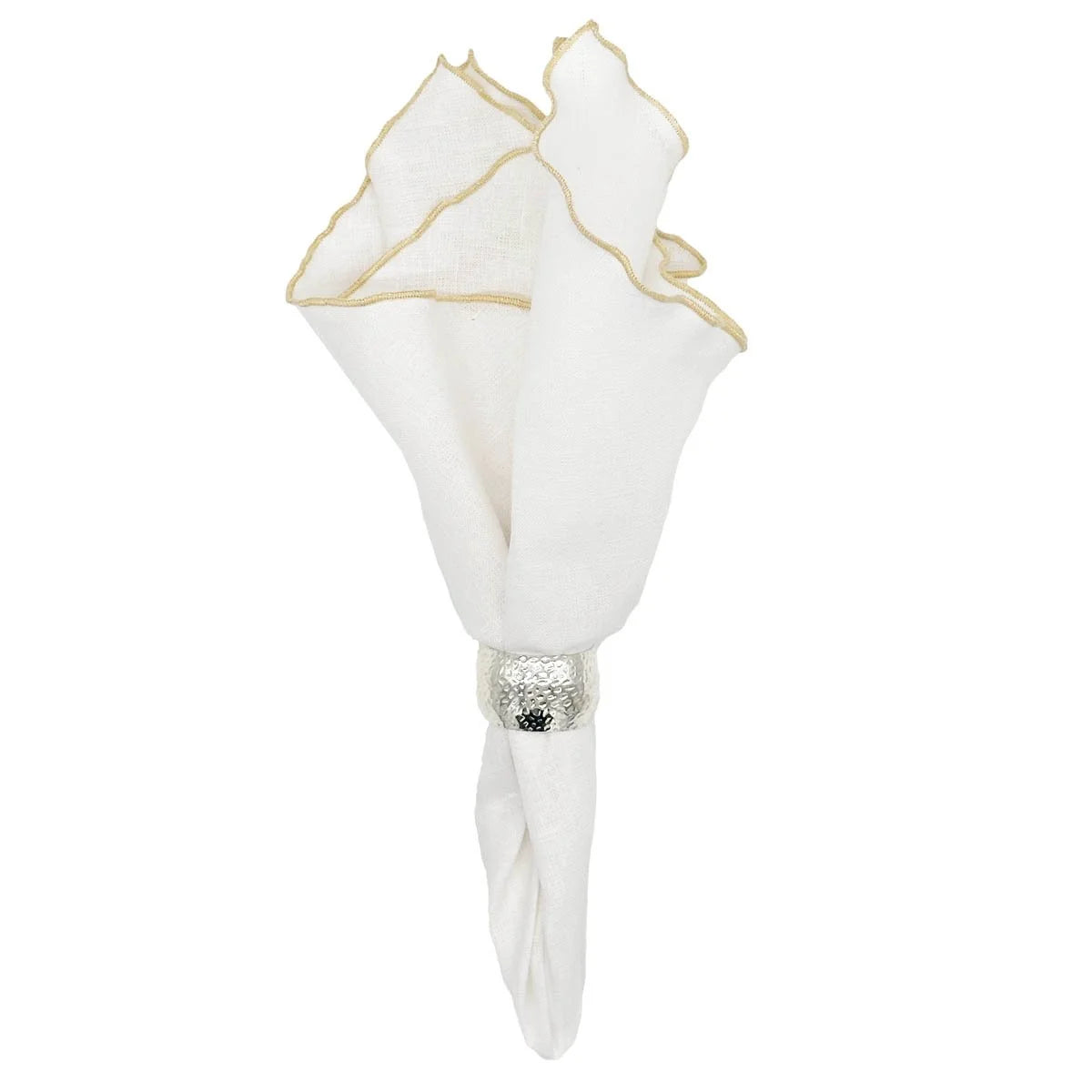 Lettuce Edge Napkin White/Flaxon