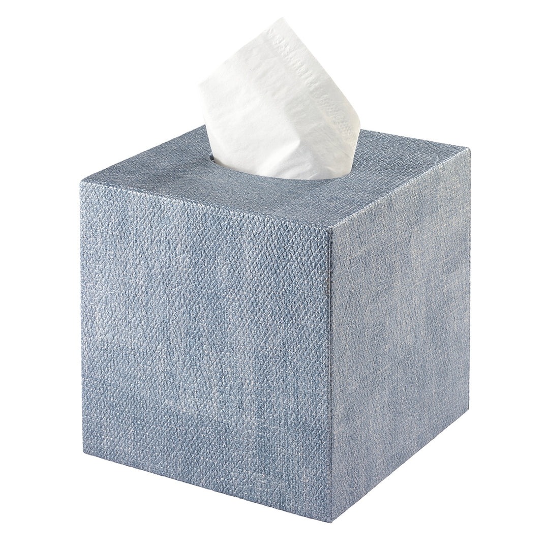 Luster Tissue Box in Ice Blue