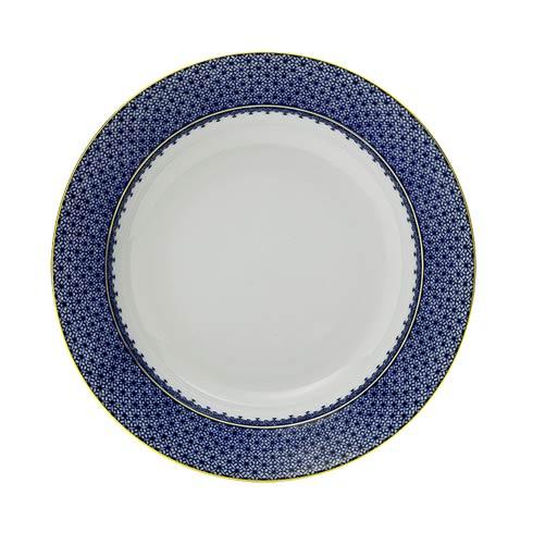 Blue Lace Rim Soup Bowl