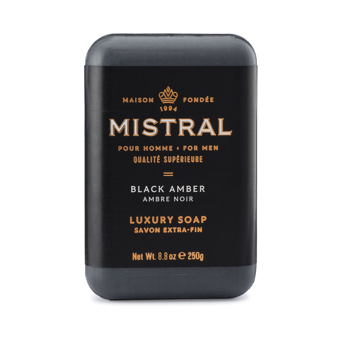 Men's Black Amber Bar Soap