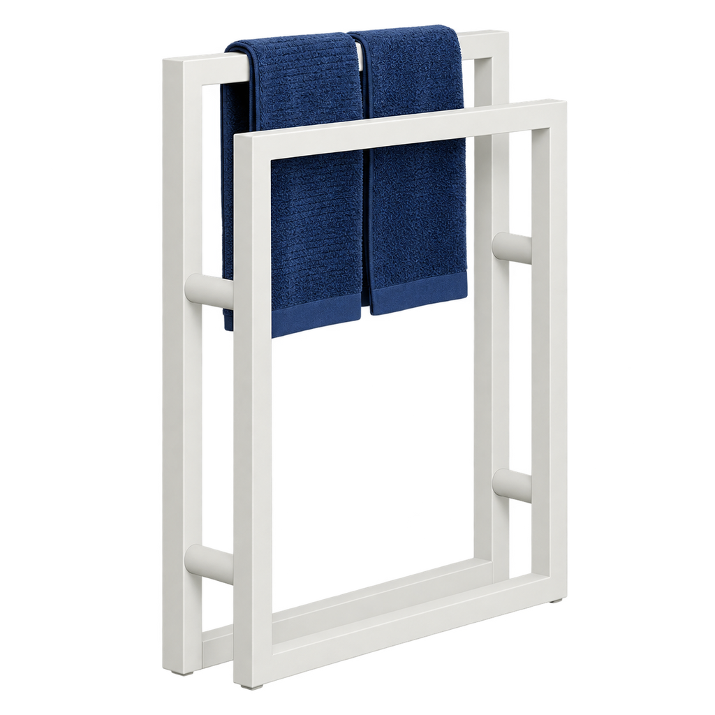 Ramsey Bright White Freestanding Towel Rack