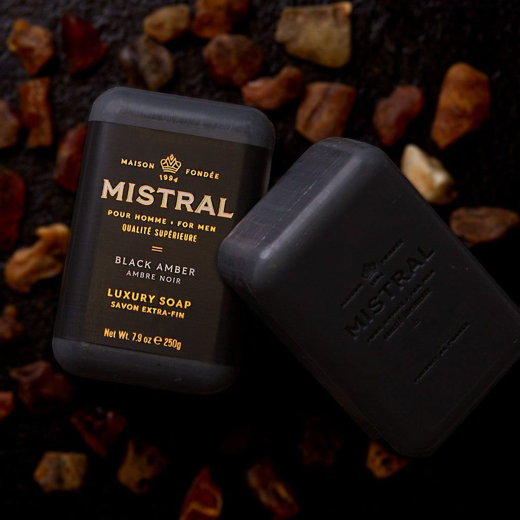 Men's Black Amber Bar Soap
