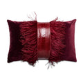 Ostrich Trim Lumbar Cabernet Velvet