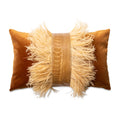 Ostrich Trim Lumbar Spiced Pumpkin Velvet