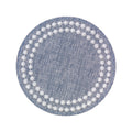 Pearls Embroidered Round Coasters Bluebell