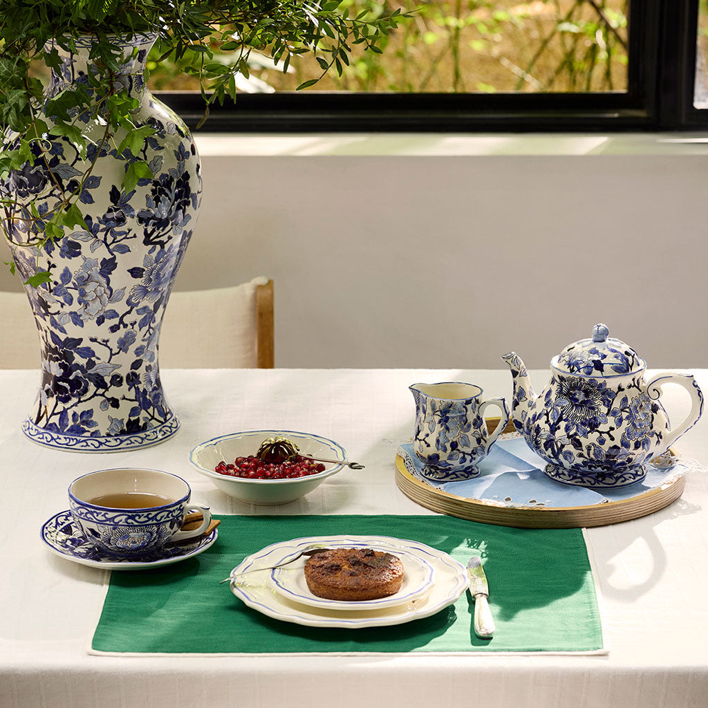 Pivoines Bleues Dessert Plate