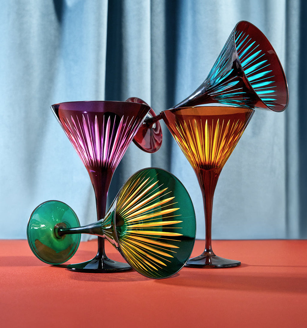 Prism Martini Glasses Set of 4 Assorted