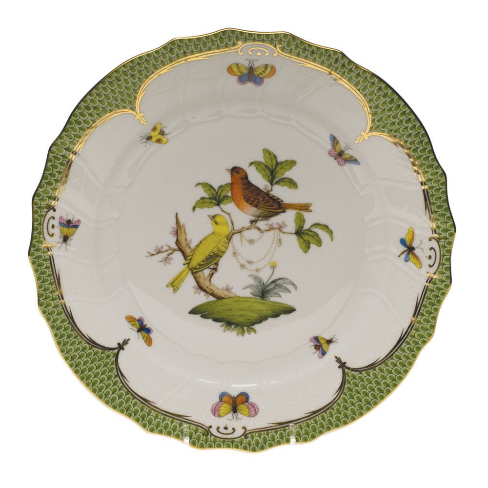 Rothschild Bird Green Dinner Plate Motif 6