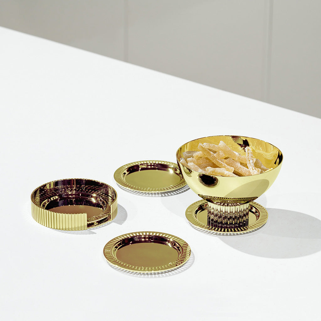 Striations Trio Bowl Set Gold